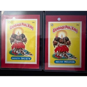Vintage 1985 Topps Garbage Pail Kids UK Minis Series 1 28A and 28B